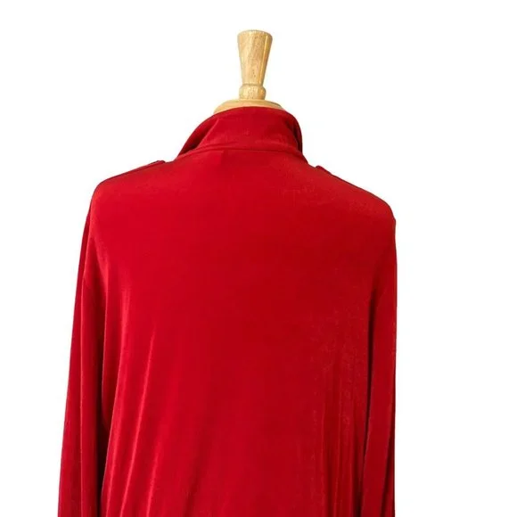 Travelers by Chico's Women's Red Acetate Soft Shell Full Zip Jacket Size 3 XL - Picture 6 of 10